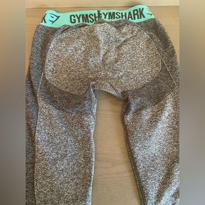 size small gym shark gray leggings with blue band